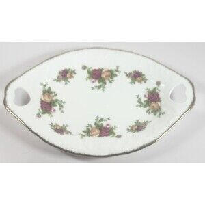 Royal Albert Old Country Roses Victorian Tray 9 1/2 by 6 1/4" Gold Trim EUC